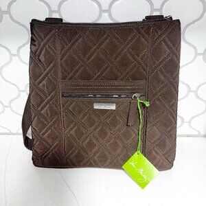 NWT Vera Bradley Brown Quilted Microfiber Hipster